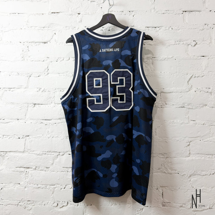 BAPE ABC Camo Basketball Tank Top Navy koszulka męska marki BAPE w kolorze granatowym w sklepie N-Hype.