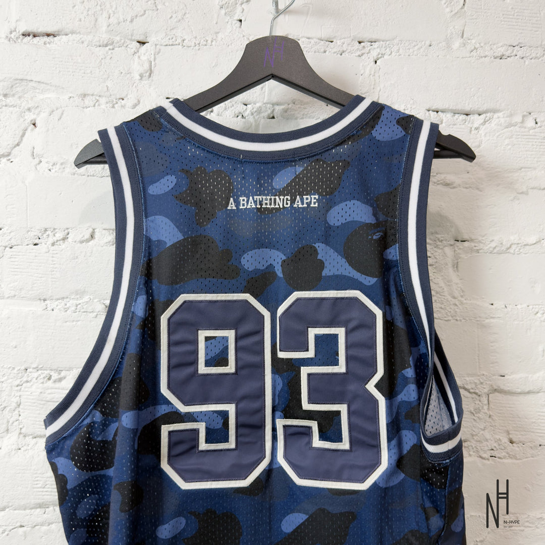 BAPE ABC Camo Basketball Tank Top Navy N-Hype męska koszulka z nadrukiem kombinezonu wojskowego