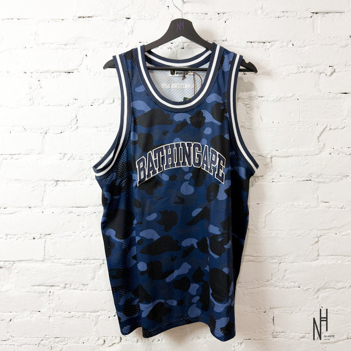 BAPE ABC Camo Basketball Tank Top Navy N-Hype koszulka męska camouflage
