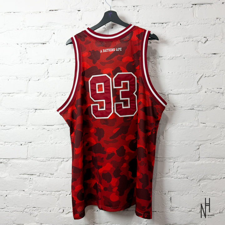BAPE ABC Camo Basketball Tank Top Red N-Hype streetwear koszulka czerwona