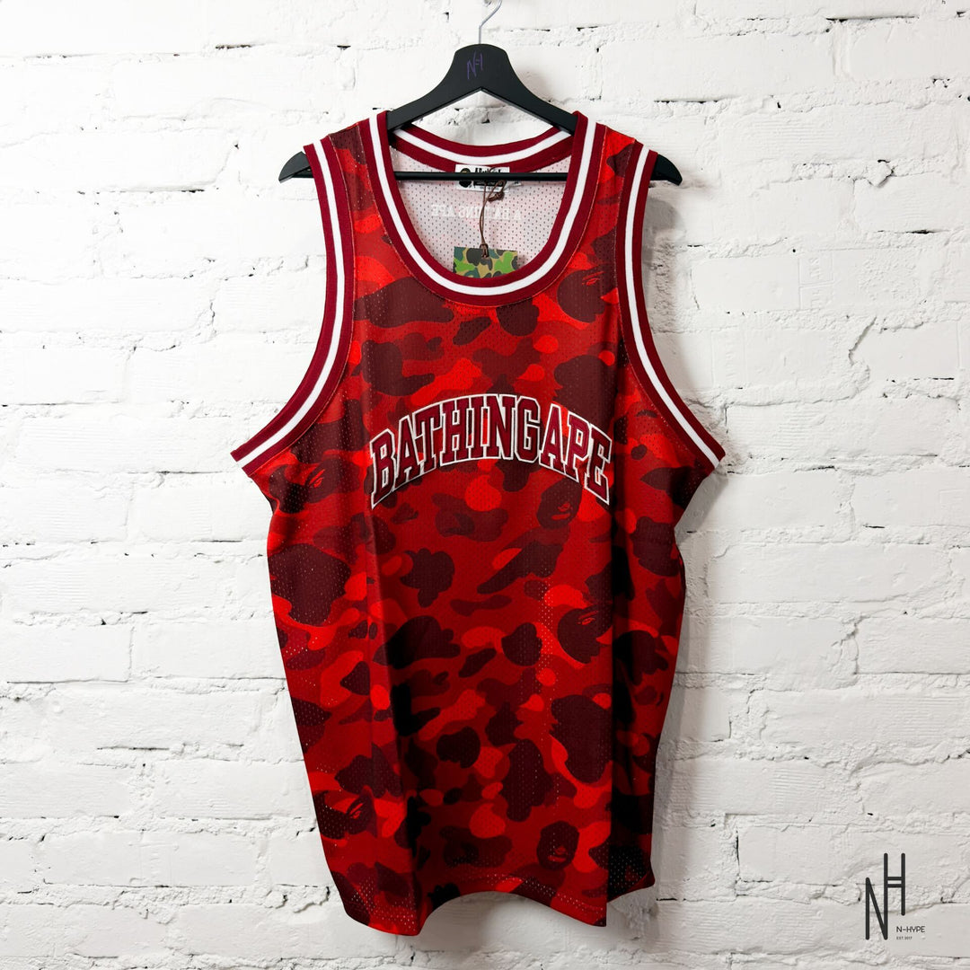 BAPE ABC Camo Basketball Tank Top Red N-Hype koszulka męska streetwear