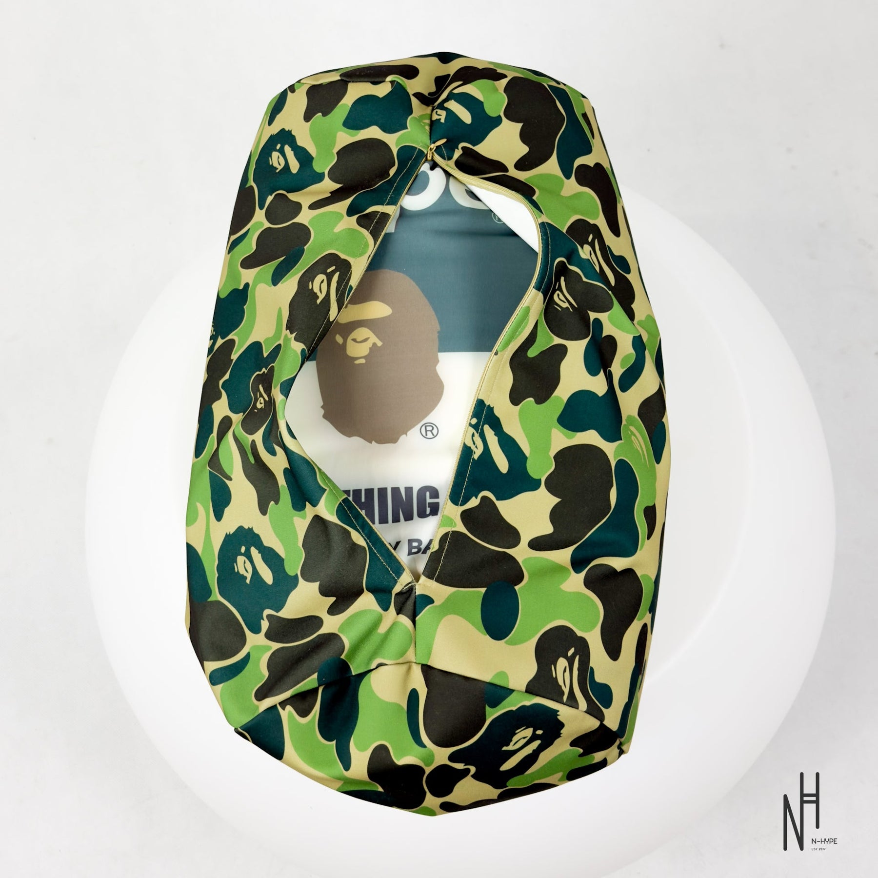 Poduszka BAPE ABC Camo Circle Fluffy Beads Green | N-Hype