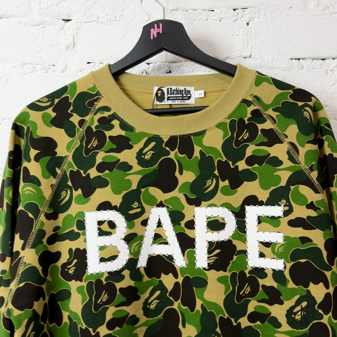 Bape ABC Camo Crystal Stone Crewneck Green N-Hype sweatshirt