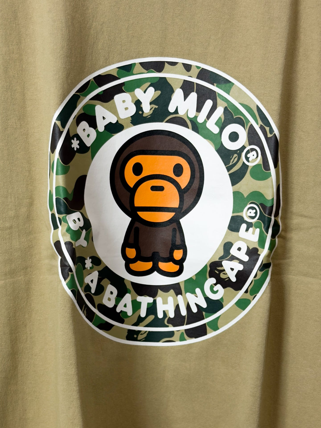 Beige Green BAPE ABC Camo Milo Busy Works Tee N-Hype koszulka.