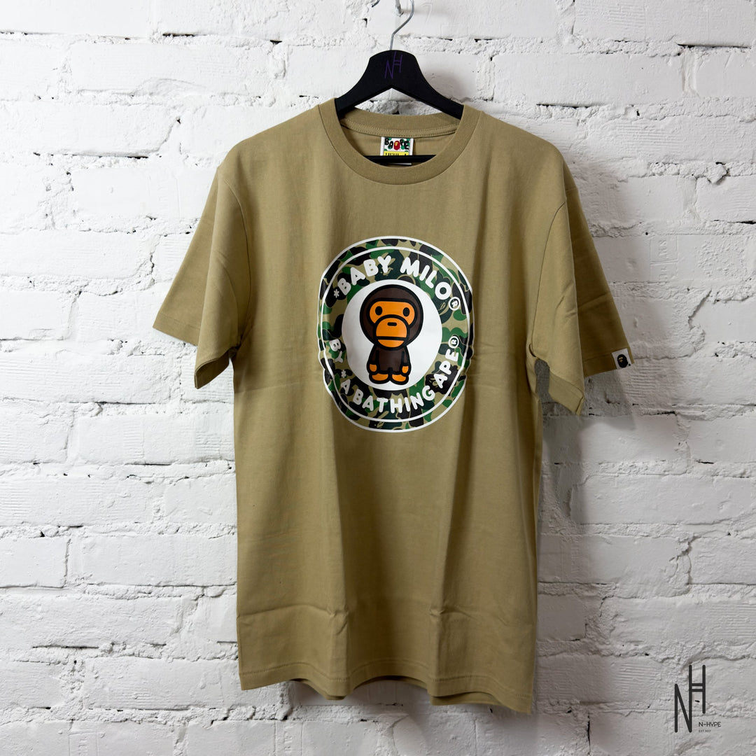BAPE ABC Camo Milo Busy Works Tee Beige Green koszulka męska N-Hype