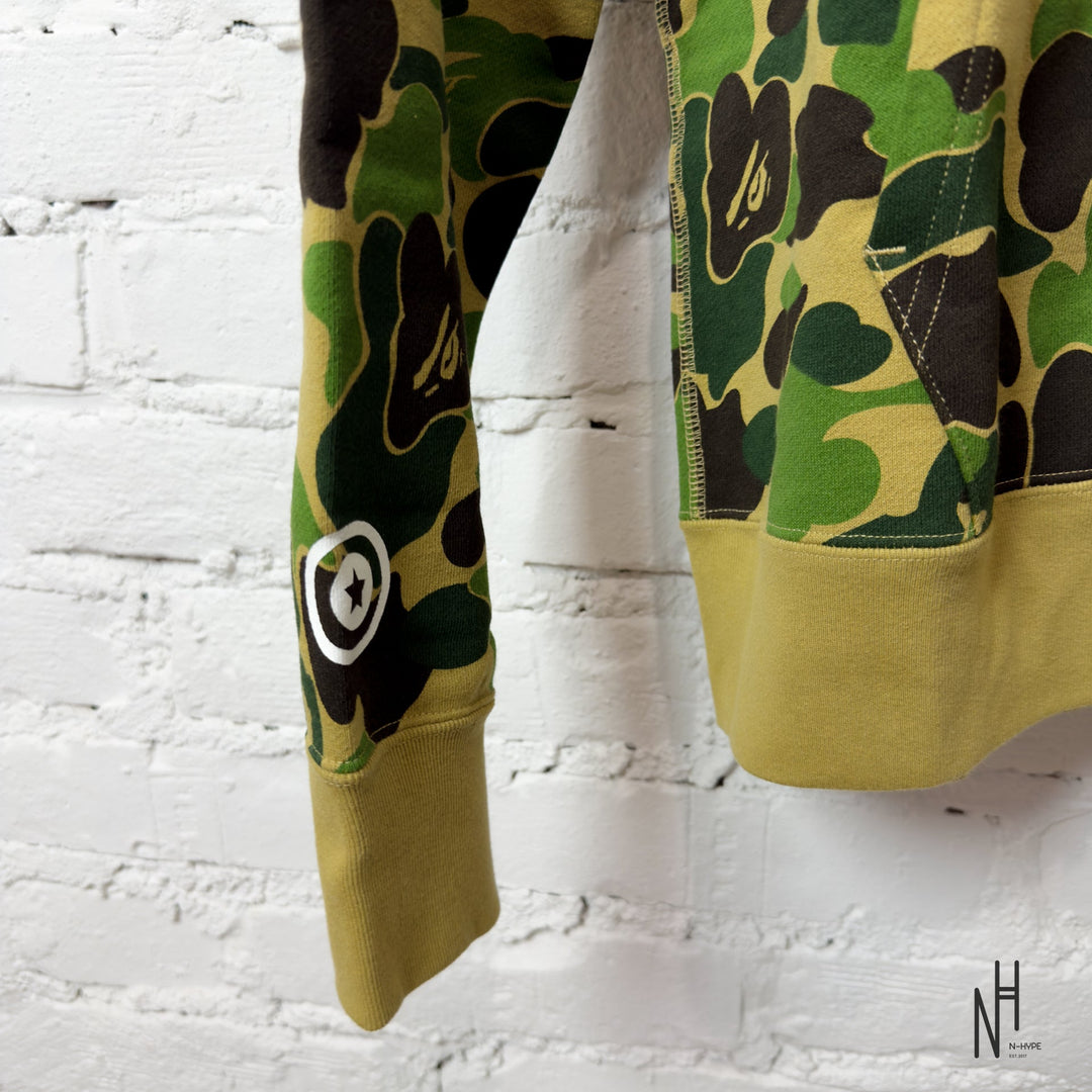 BAPE ABC Camo Shark PONR Full Zip Hoodie Green N-Hype streetwear hoodie
