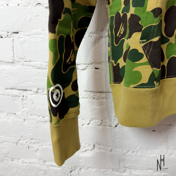 BAPE ABC Camo Shark PONR Full Zip Hoodie Green N-Hype streetwear hoodie