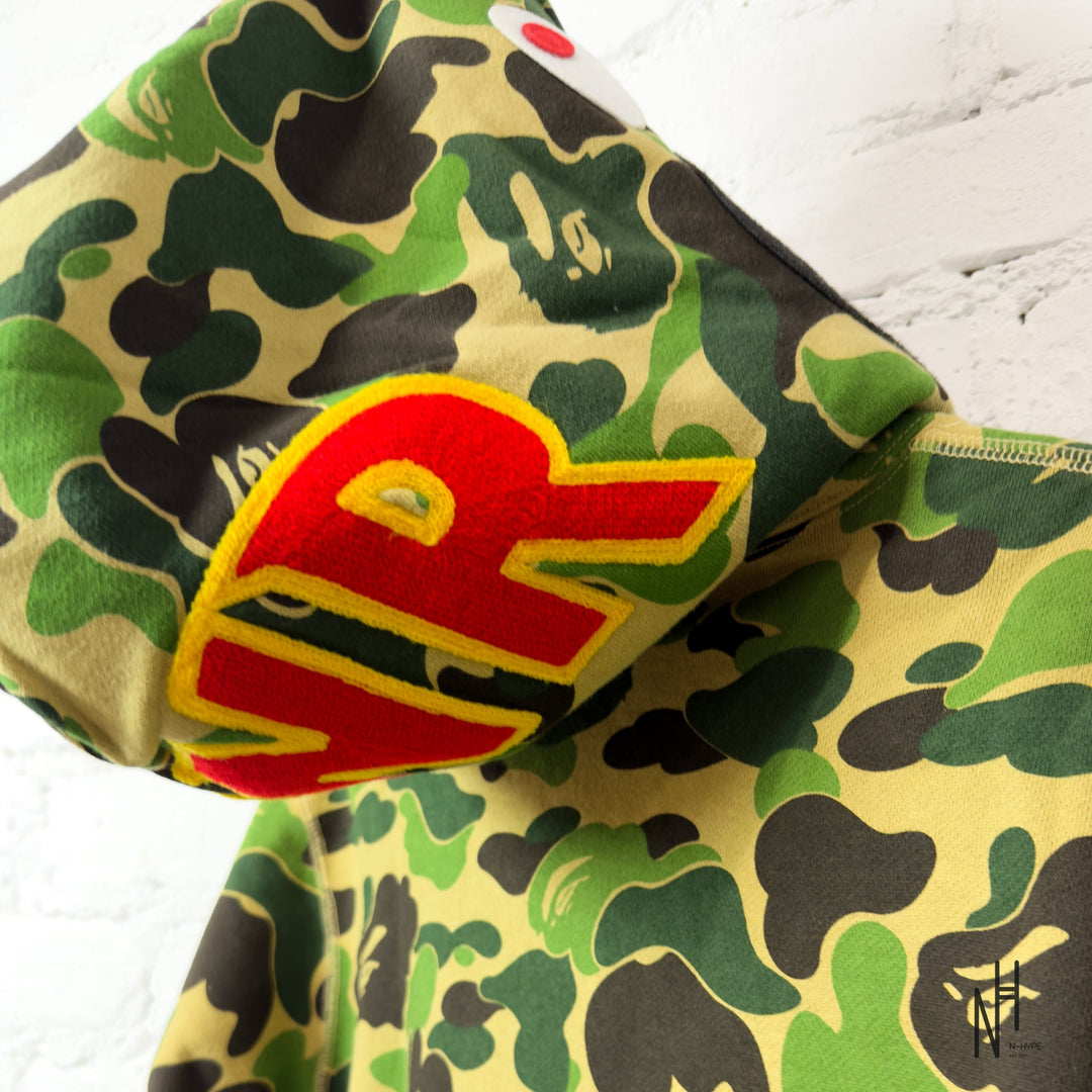 BAPE ABC Camo Shark PONR Full Zip Hoodie Green N-Hype
