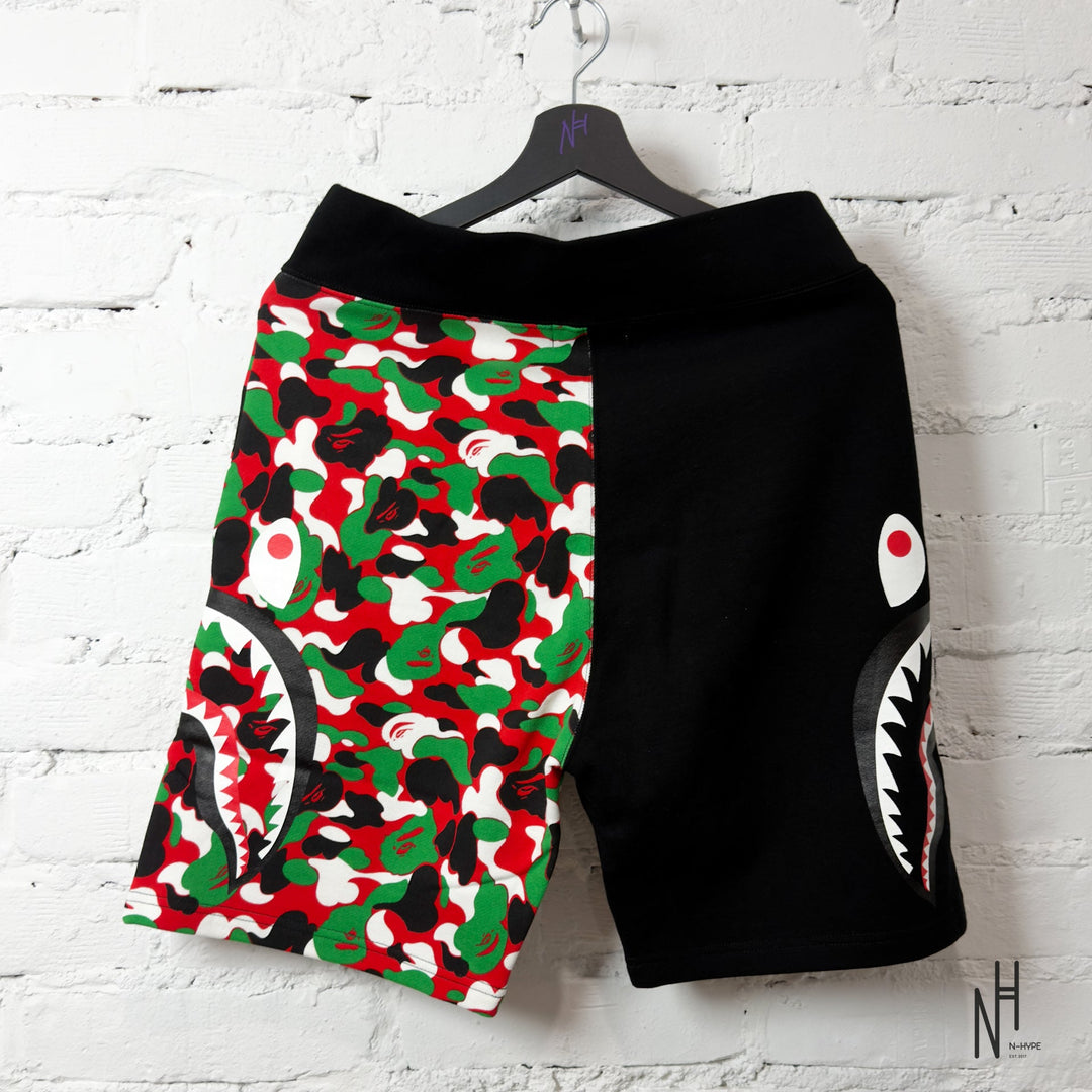 BAPE ABC Camo Side Shark Sweat Shorts Red Multicolor / Black spodenki N-Hype streetwear