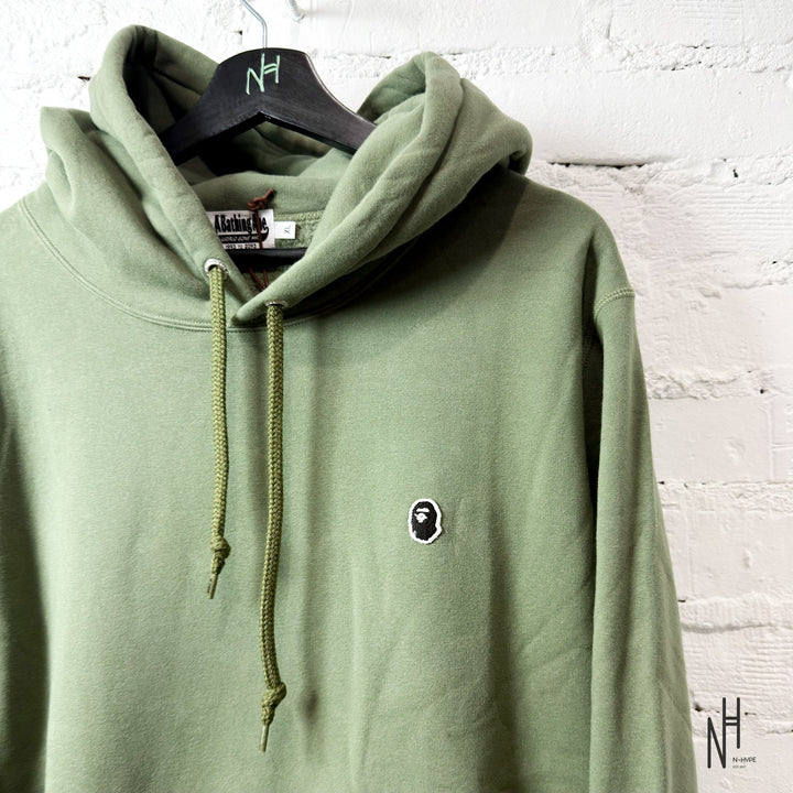 Bape Ape Head One Point Pullover Hoodie Olive Drab N-Hype.