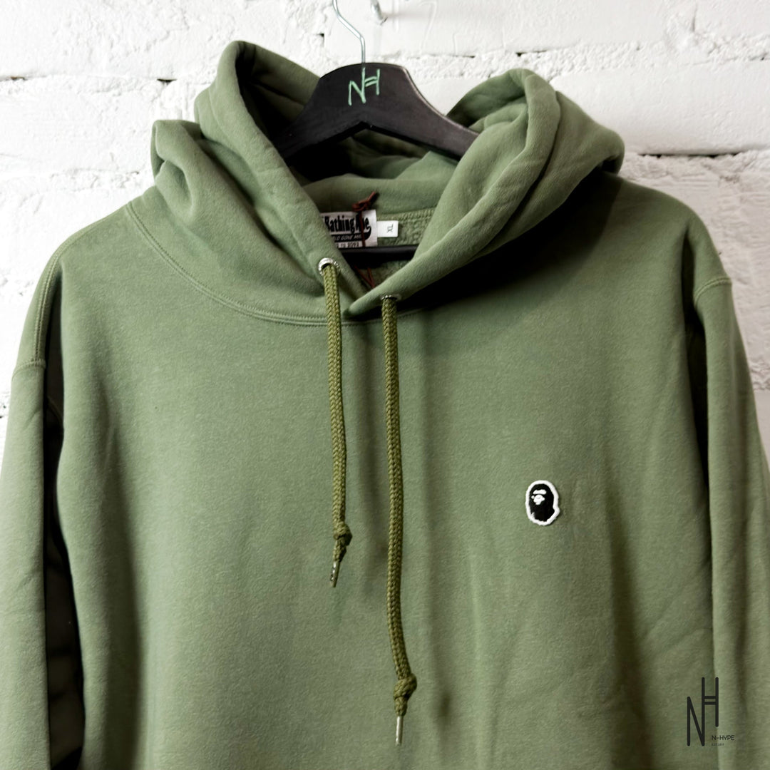 Bape Ape Head One Point Pullover Hoodie Olive Drab N-Hype streetwear olive hoodie