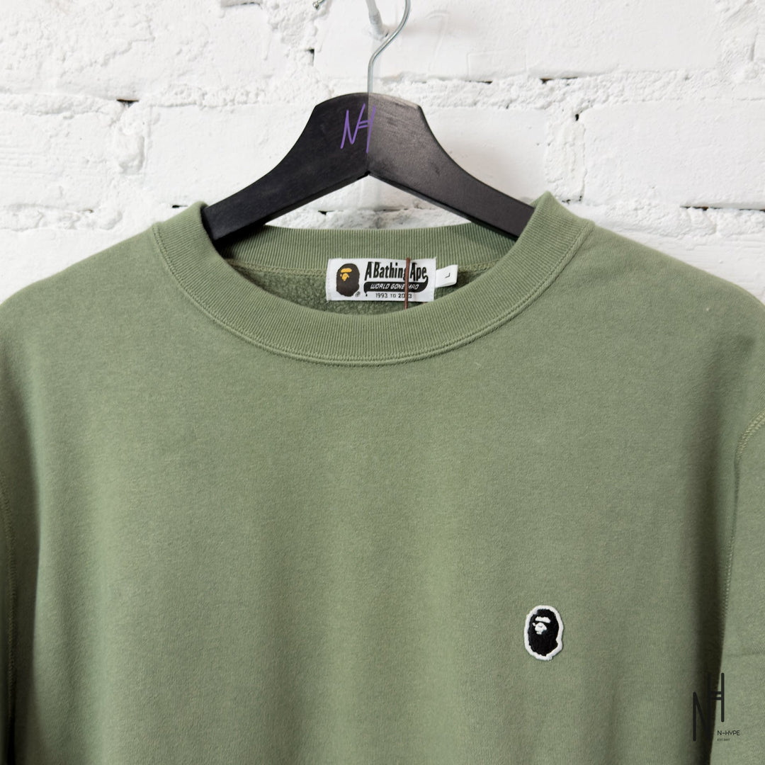 Bape Ape Head One Point Crewneck Relaxed Fit Olive Drab koszulka N-Hype