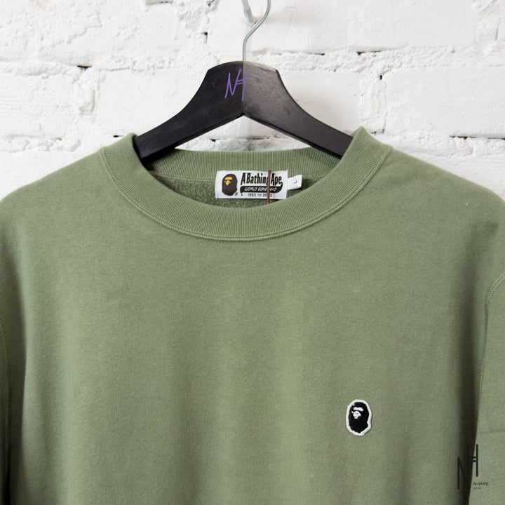 Bape Ape Head One Point Crewneck Relaxed Fit Olive Drab koszulka N-Hype