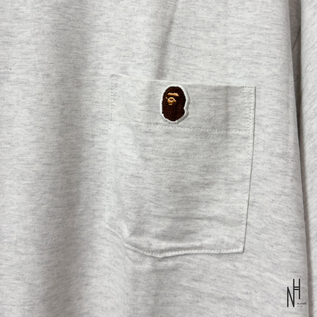 BAPE Ape Head One Point Relaxed Fit Pocket Tee szara koszulka męska N-Hype