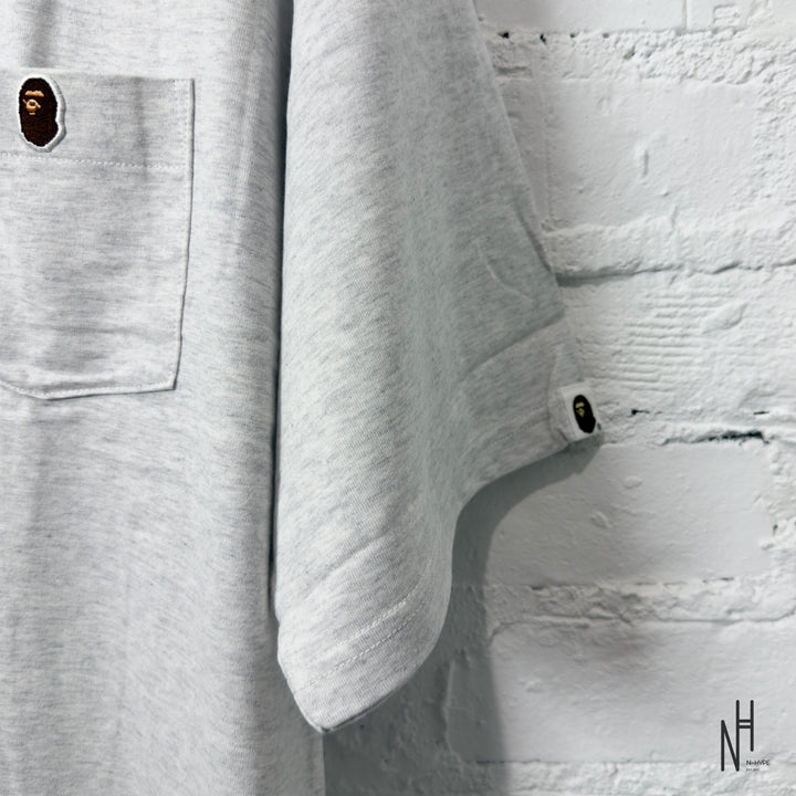 BAPE Ape Head One Point Relaxed Fit Pocket Tee szara N-Hype.
