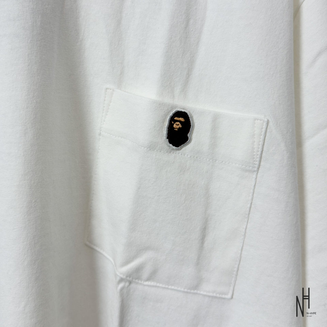 BAPE Ape Head One Point Relaxed Fit Pocket Tee biała N-Hype koszulka męska_streetwear