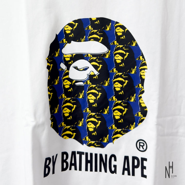 BAPE Ape Head Pattern By Bathing Ape Relaxed Fit Tee biała N-Hype