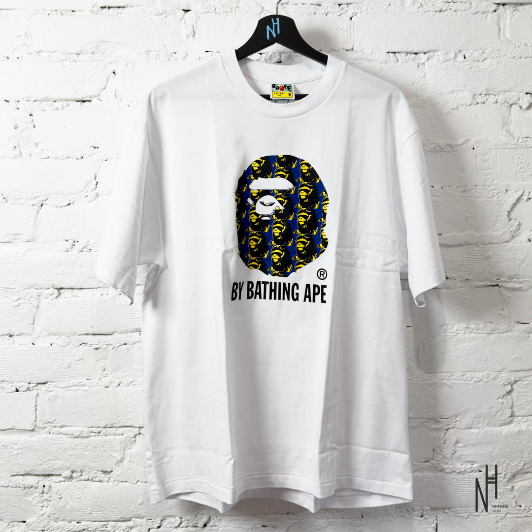 BAPE Ape Head Pattern By Bathing Ape Relaxed Fit Tee biała N-Hype.