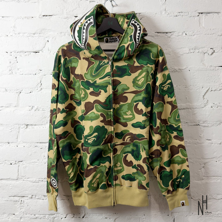 BAPE Art Camo Shark Full Zip Hoodie Green marki BAPE N-Hype.