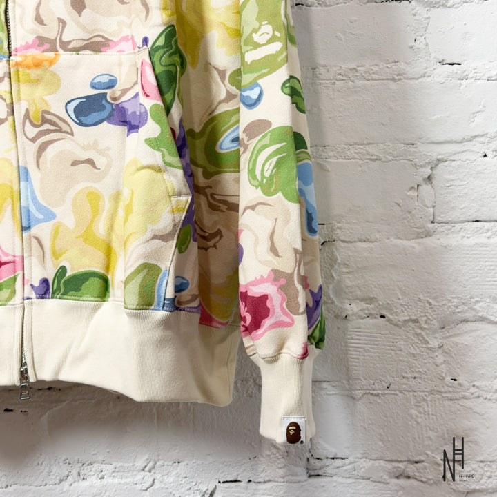 BAPE Art Camo Shark Full Zip Hoodie Multicolor N-Hype iconic streetwear sweatshirt.