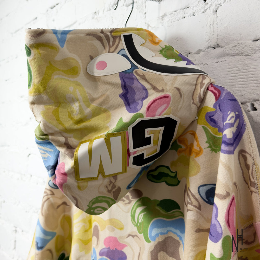 BAPE Art Camo Shark Full Zip Hoodie Multicolor N-Hype streetwear hoodie multikolor