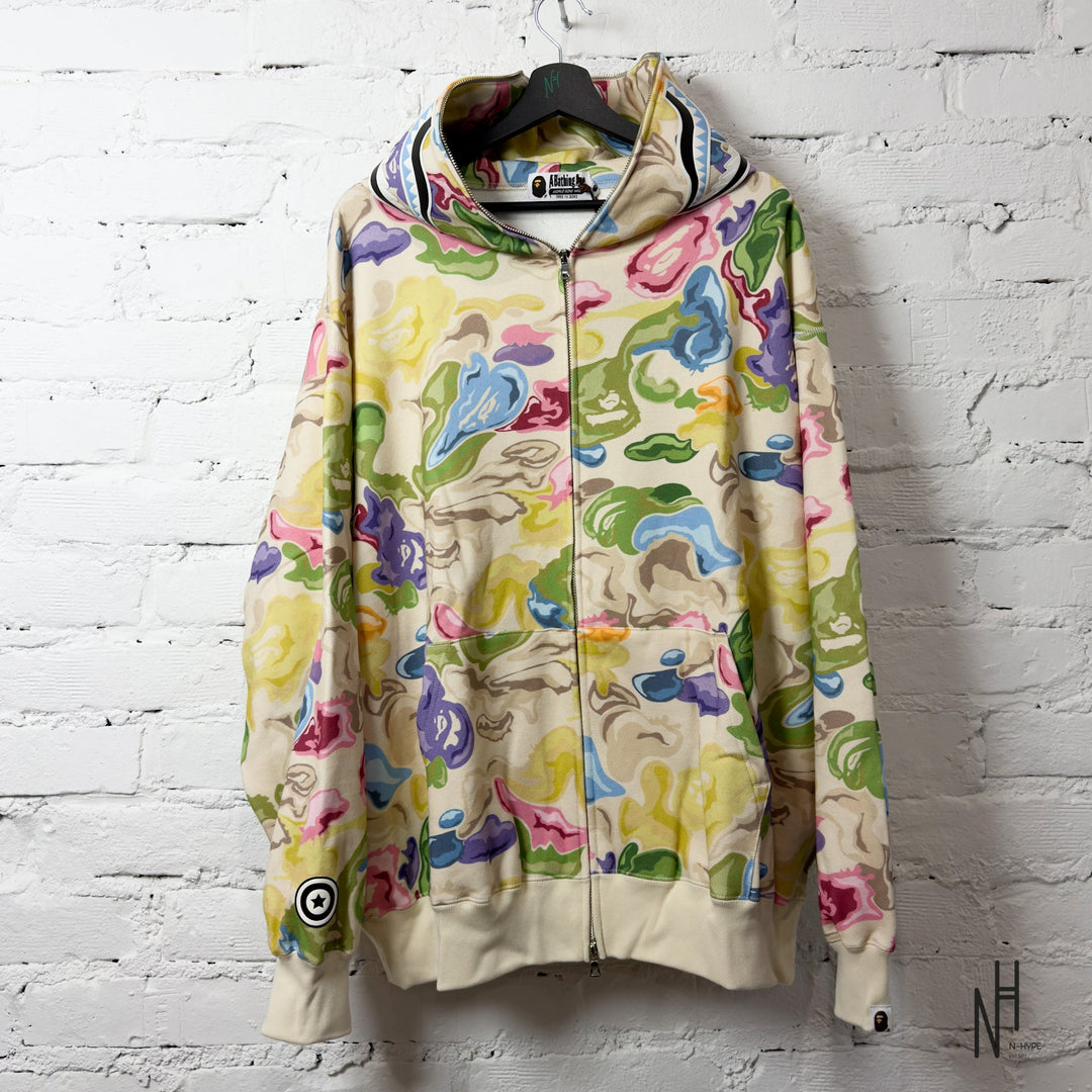BAPE Art Camo Shark Full Zip Hoodie Multicolor N-Hype streetwear hoodie sweatshirt.