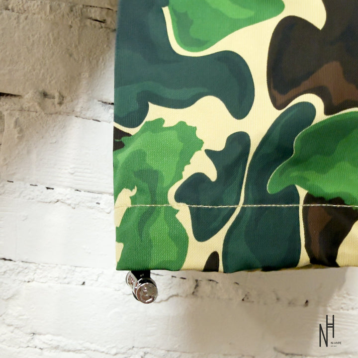 BAPE Art Camo Snowboard Jacket Green N-Hype streetwear fashion outdoor wear.