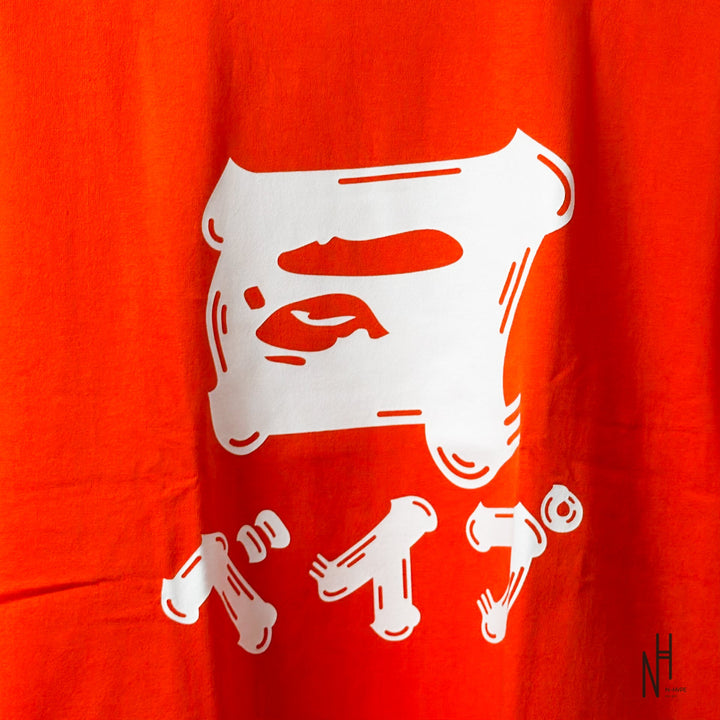 BAPE Brush Katakana Tee Orange koszulka streetwearowa N-Hype