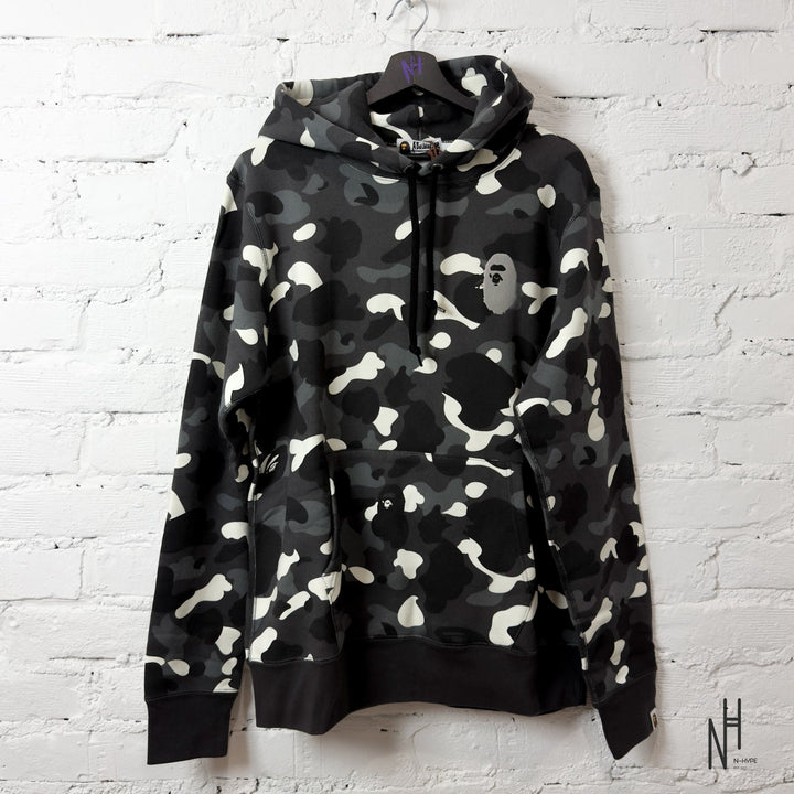 BAPE City Camo Large Ape Head Pullover Hoodie (SS24) Black N-Hype streetwear hoodie.