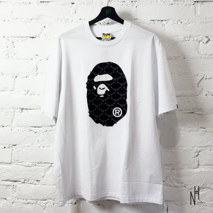 BAPE College Monogram Ape Head Relaxed Fit Tee White N-Hype koszulka męska streetwear.