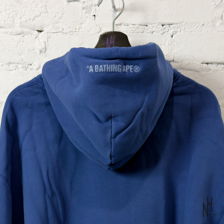 BAPE College Overdye Pullover Hoodie Blue N-Hype streetwear koszulka męska