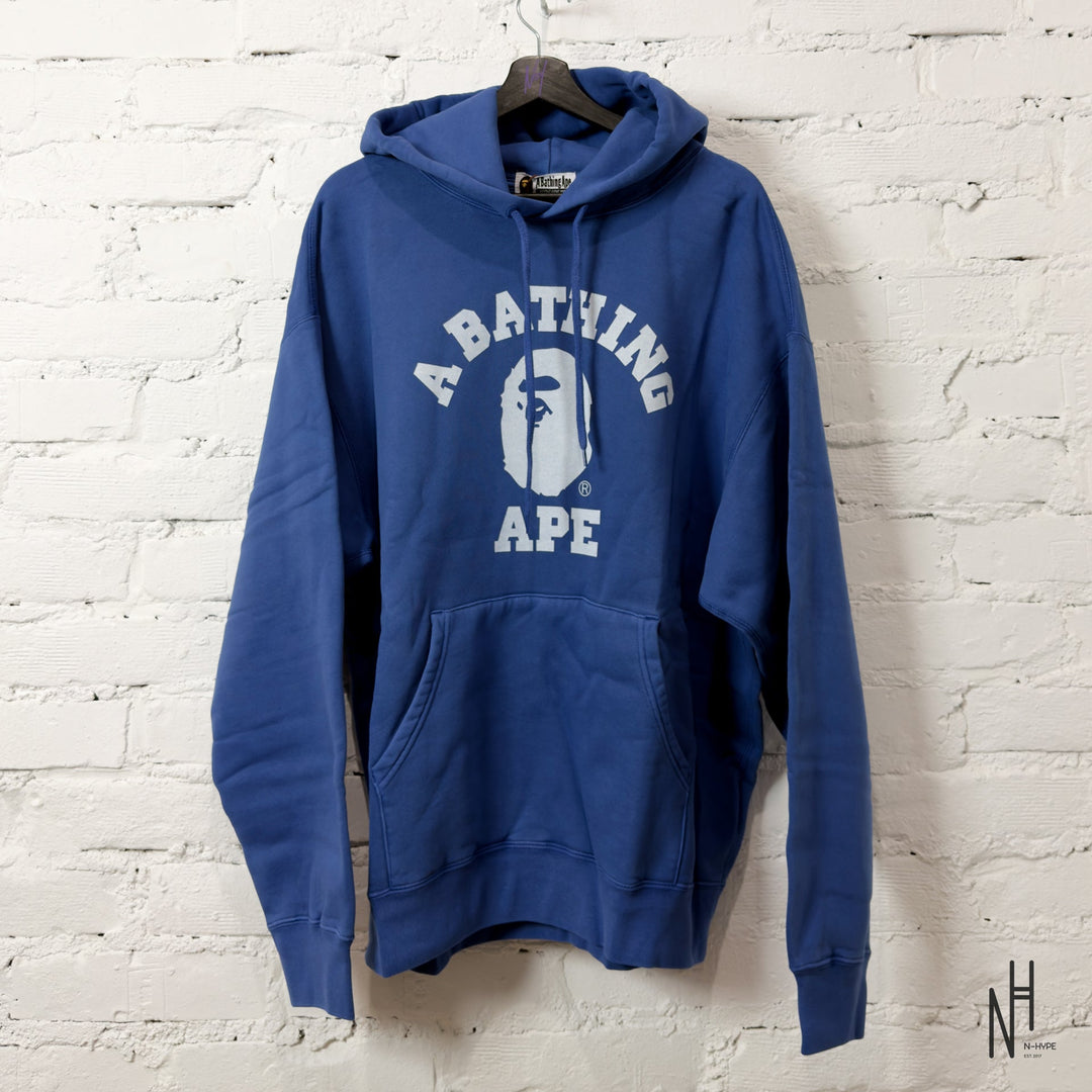 BAPE College Overdye Pullover Hoodie Blue męska N-Hype