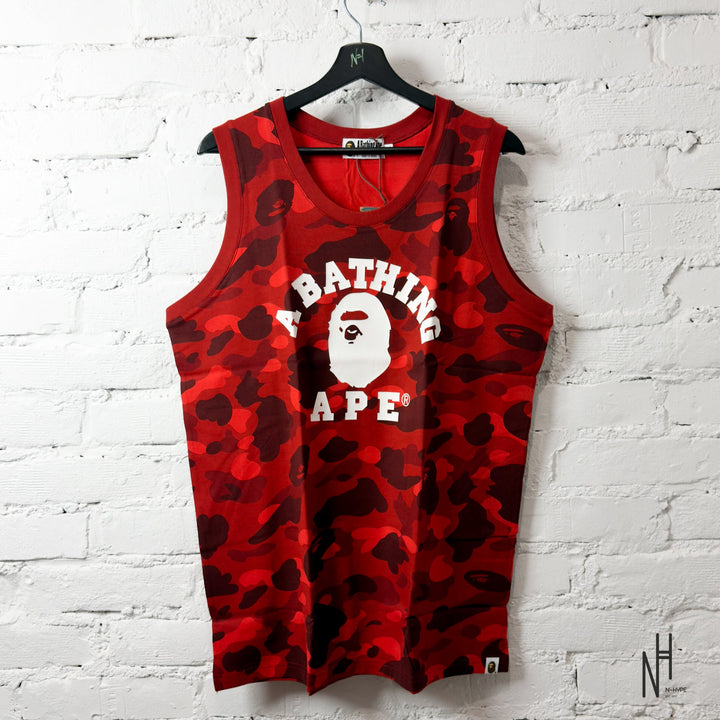 BAPE Color Camo College Tank Top Red N-Hype koszulka męska czerwona