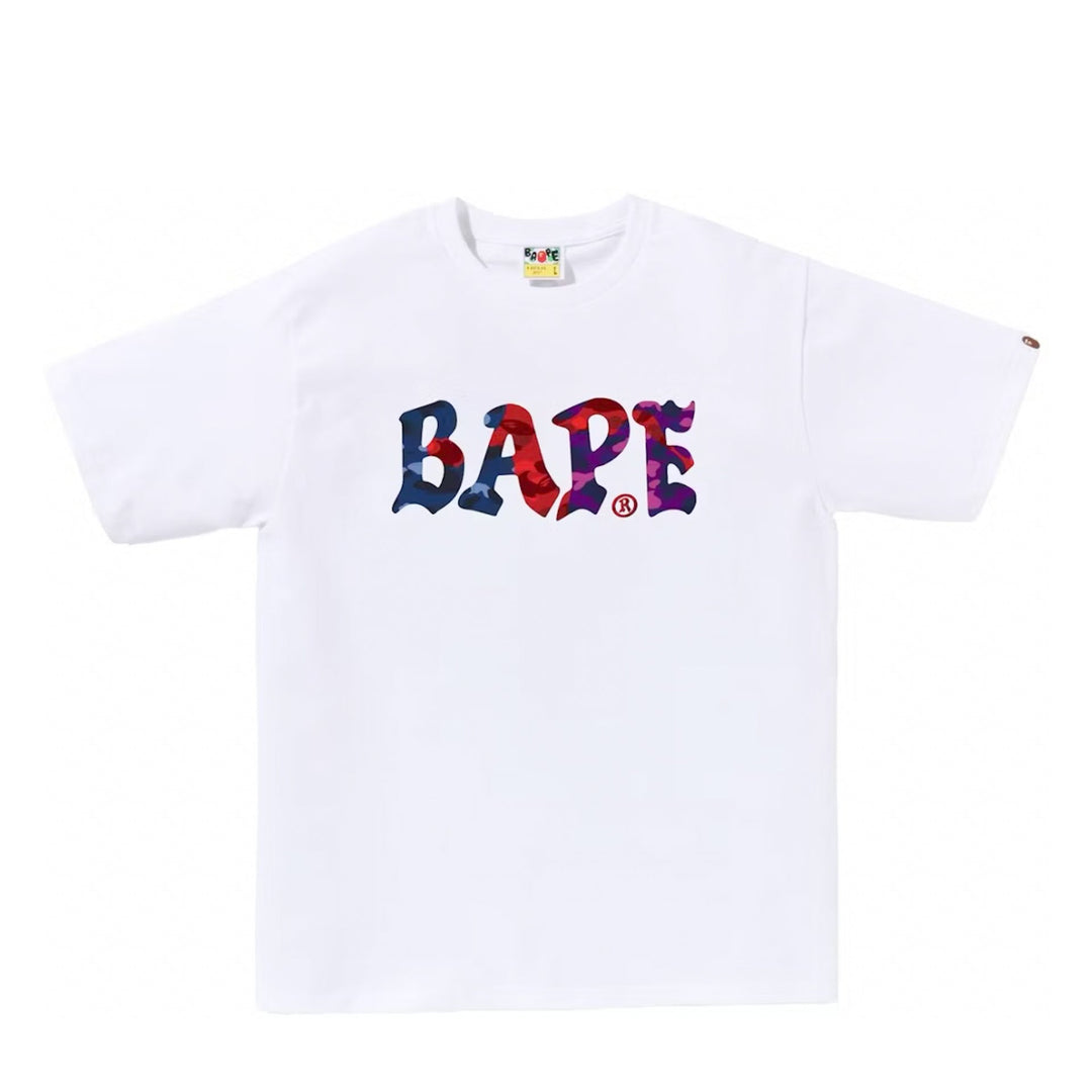 BAPE Color Camo Crazy Bape Logo Tee White streetwear koszulka męska N-Hype.