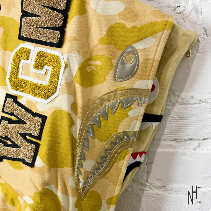 BAPE Color Camo Double Shark Full Zip Hoodie SS24 Yellow N-Hype sweatshirt zip.