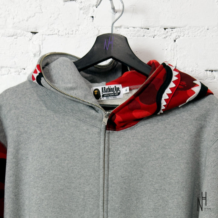 BAPE Color Camo Shark Full Zip Hoodie Red męska N-Hype