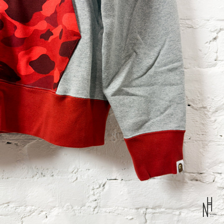 BAPE Color Camo Shark Full Zip Hoodie Red N-Hype streetwear fashion sweatshirt