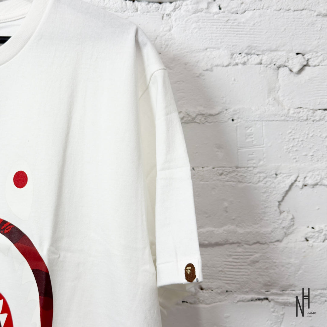 BAPE Color Camo Silver Zip Shark Tee white red N-Hype streetwear fashion T-shirt.