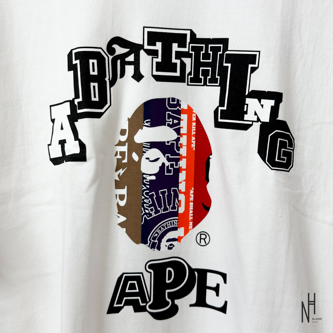 BAPE Fans Scarf College Tee White koszulka BAPE N-Hype.