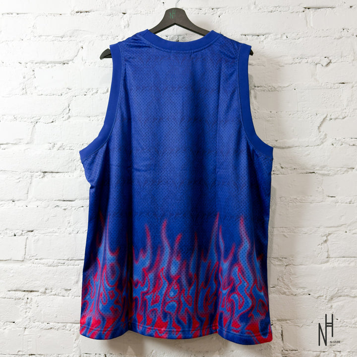 BAPE Flame Mesh Vest Blue N-Hype streetwear koszulka mesh vest.