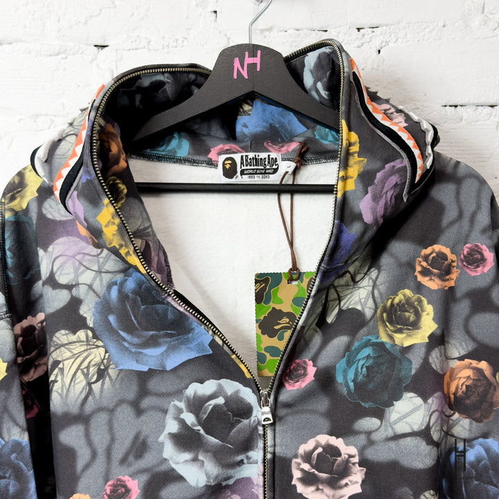 BAPE Floral Camo Shark Relaxed Fit Full Zip Hoodie Black N-Hype Hoodie Black