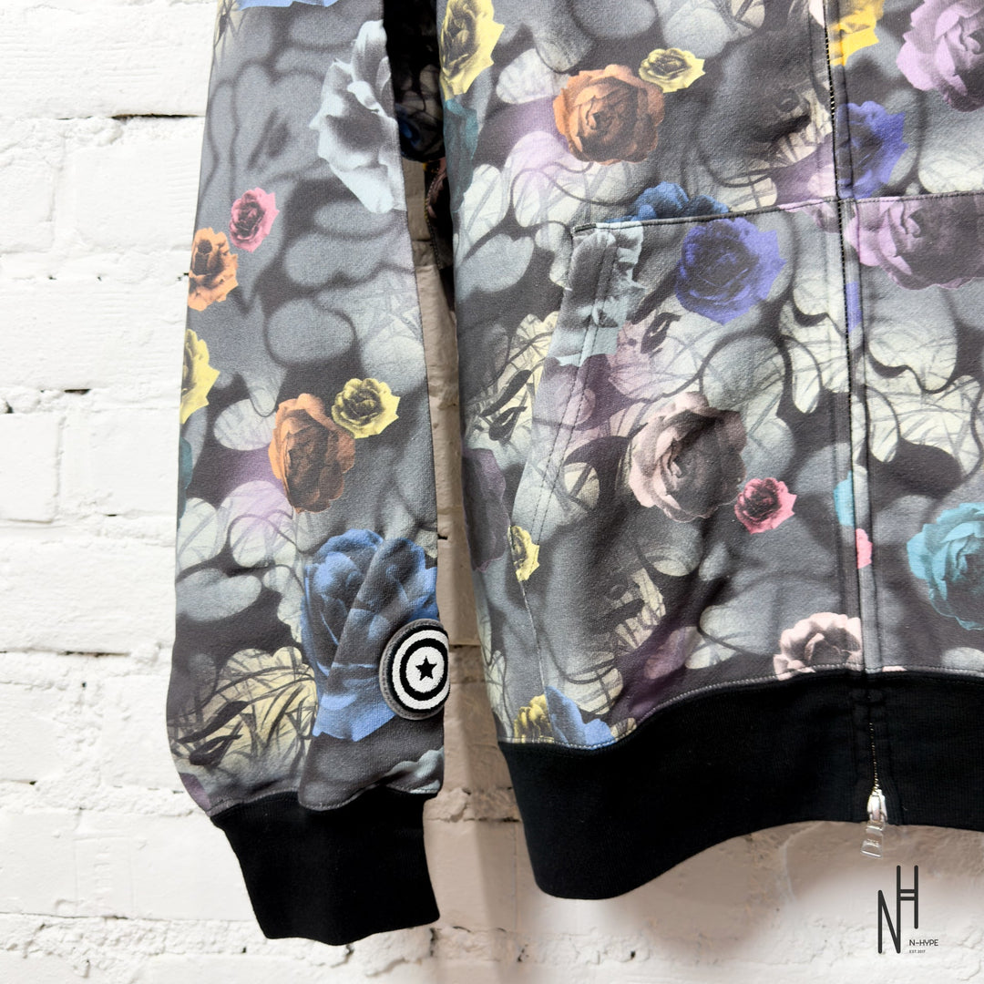 BAPE Floral Camo Shark Relaxed Fit Full Zip Hoodie Black N-Hype streetwear hoodie