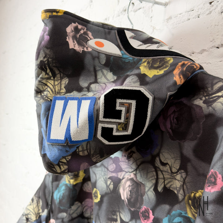 BAPE Floral Camo Shark Relaxed Fit Full Zip Hoodie Black N-Hype streetwear hoodie.