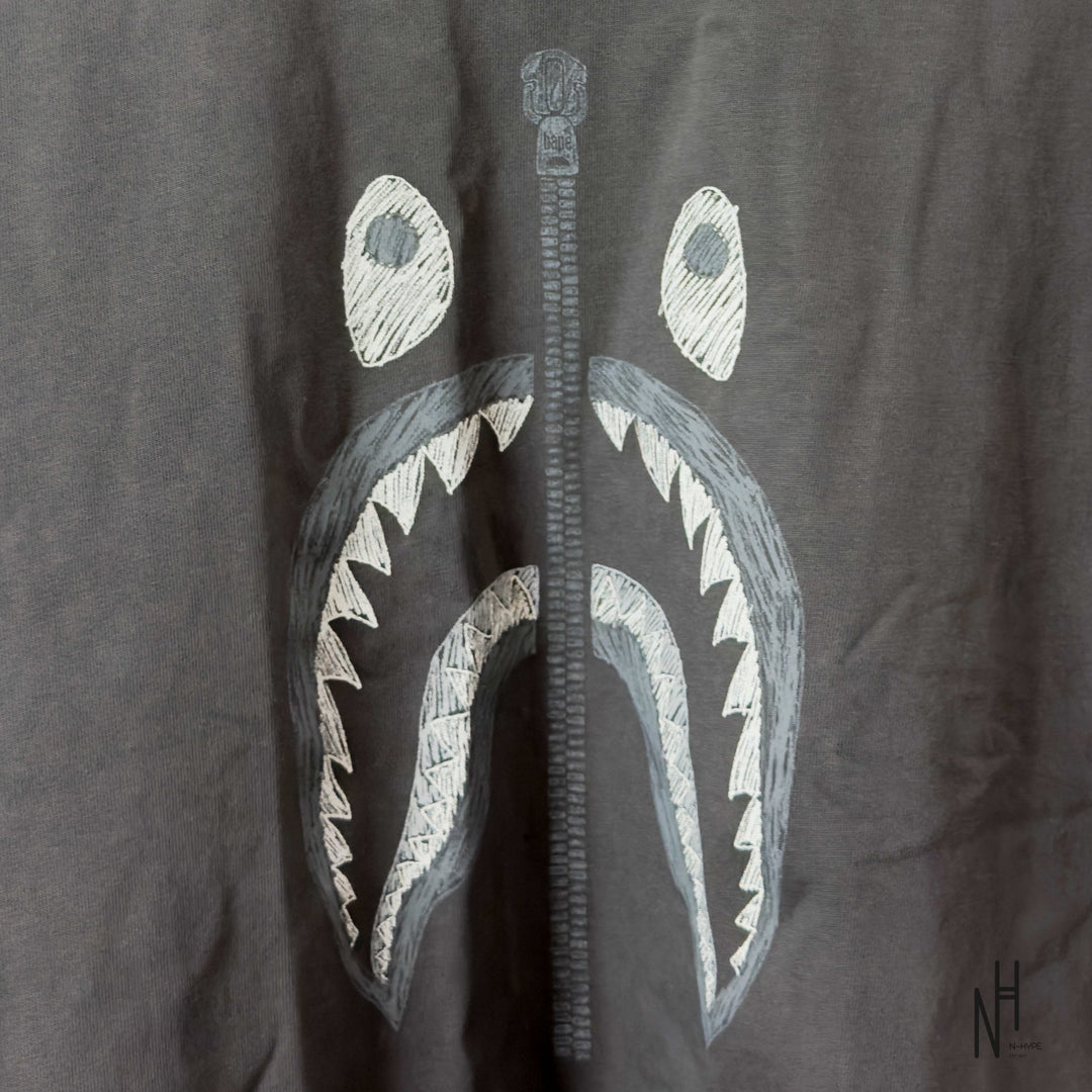 BAPE Garment Dye Shark Relaxed Fit Tee Black N-Hype koszulka męska czarna
