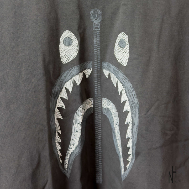 BAPE Garment Dye Shark Relaxed Fit Tee Black N-Hype koszulka męska czarna