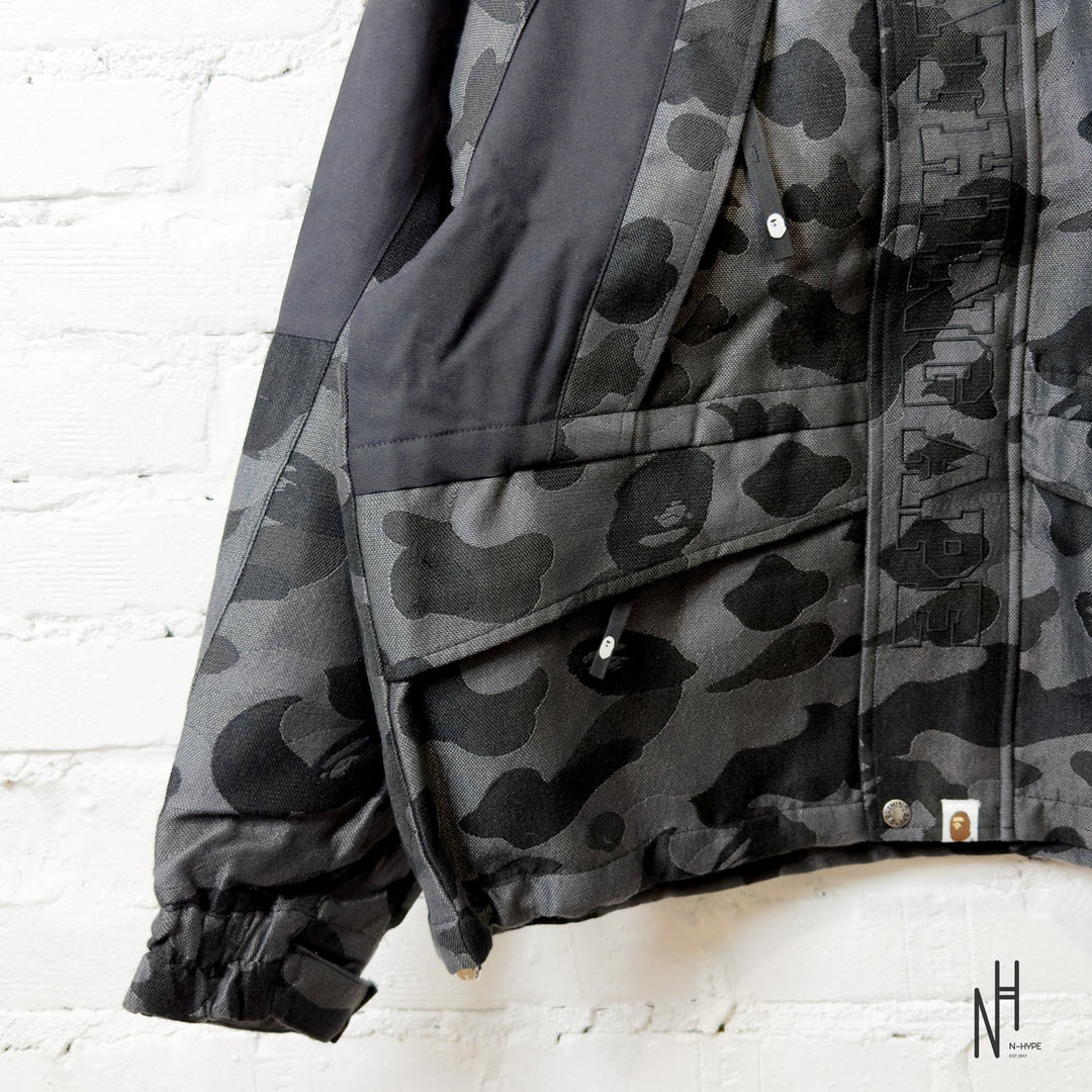 Bape Jacquard Snowboard Jacket Black N-Hype streetwear winter coat.