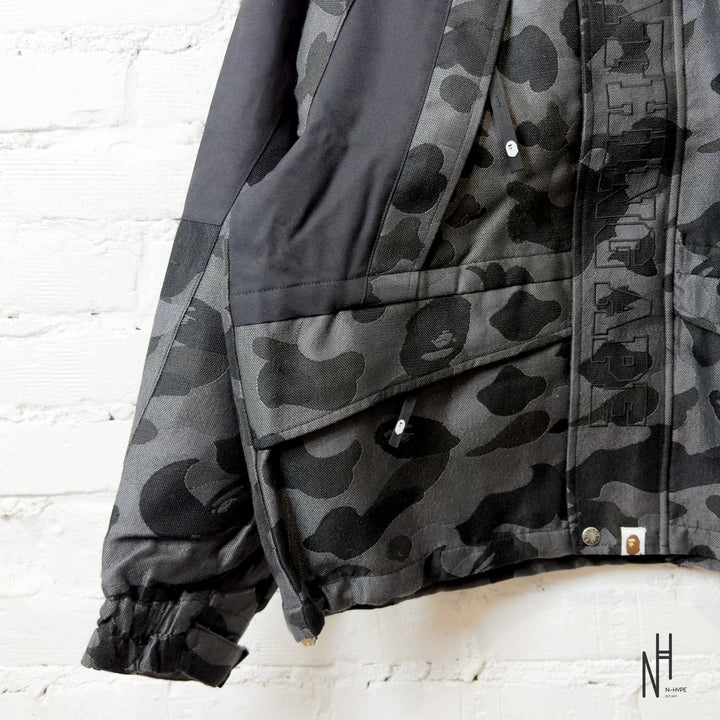 Bape Jacquard Snowboard Jacket Black N-Hype streetwear winter coat.