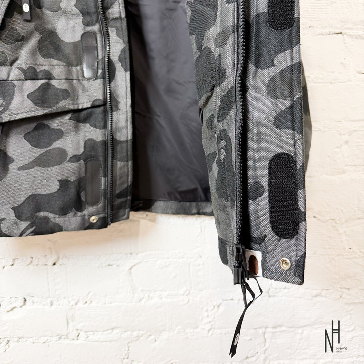 Bape Jacquard Snowboard Jacket Black N-Hype streetwear markowa kurtka snowboardowa.