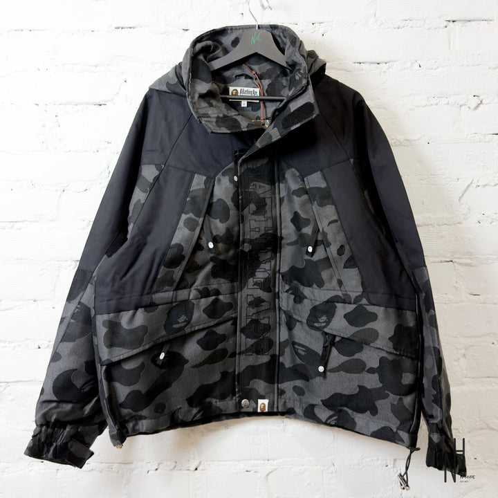 Bape Jacquard Snowboard Jacket Black N-Hype streetwear jacket men's fashion.