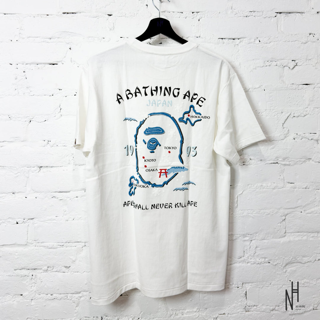 Bape Japan Exclusive Japan Souvenir Tee White Blue N-Hype koszulka męska